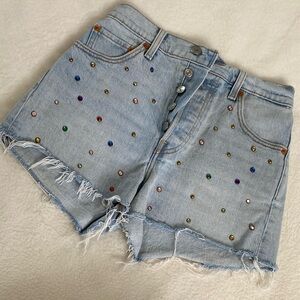 Levi's Embellished Denim Shorts